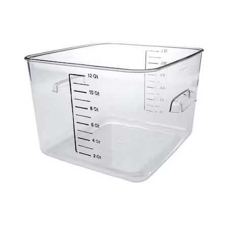 Rubbermaid Commercial Fg631200clr Square Storage Container, 12 Qt, Clear