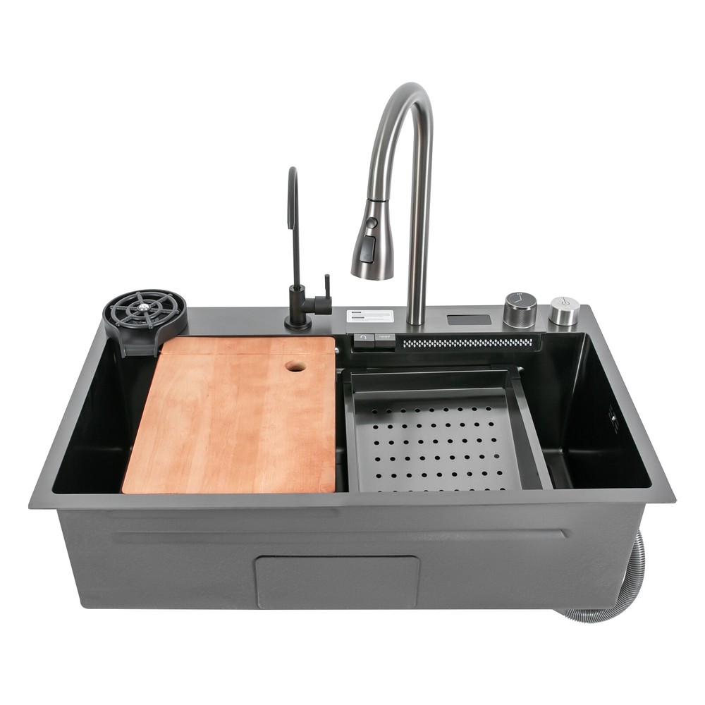 Multifunctional Digital Display Sink Workstation Kitchen Sink w/Pull-Out Faucet