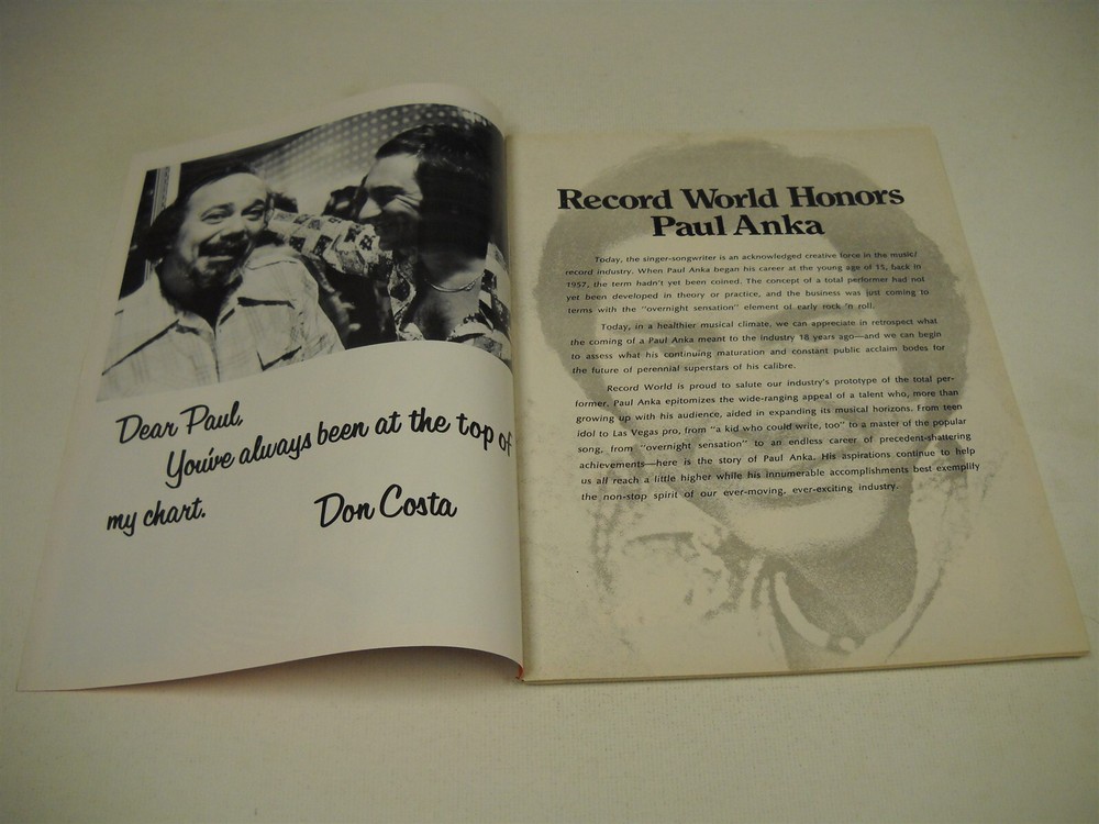 PAUL ANKA Rare 1975 Large 72-page RW Promo Tribute Booklet stories/pics/ads more