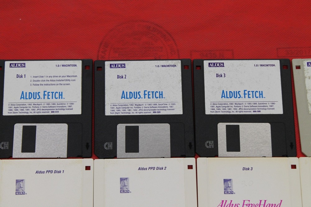 ALDUS Fetch Vol. 1 & 1.2 PPD 3.5" Floppy Disk Disc Software Apple Mac