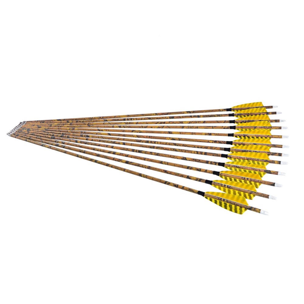 30" Carbon Arrows Camo SP500 Turkey Feather Removable Tips Compound Bow Target