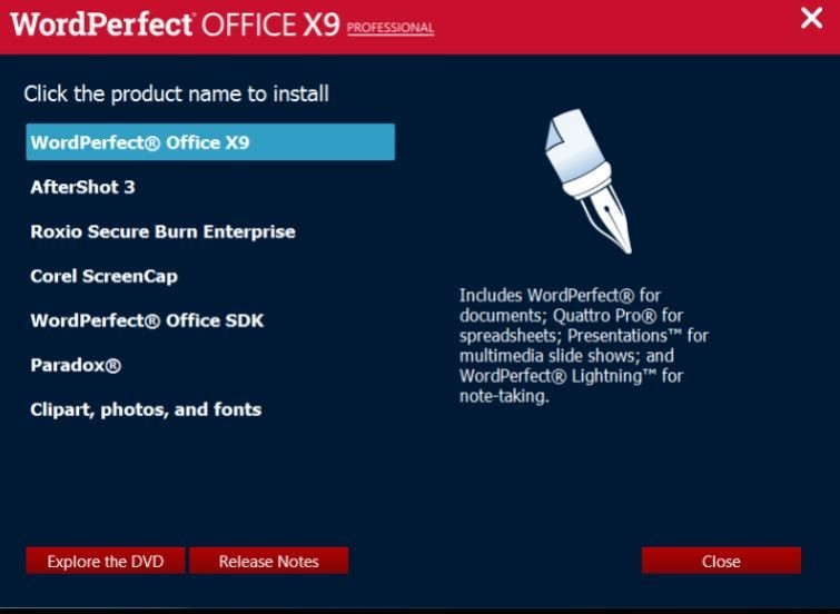 Corel WordPerfect Office X9 Professional For Windows 10 & 11 Pc