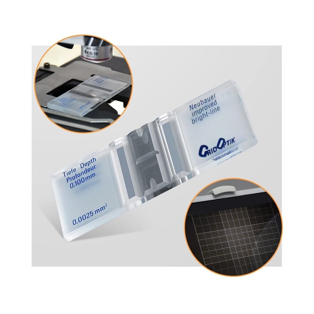 Cell Counting Chamber，Hemocytometer Neubauer Improved Blood Counting Cham