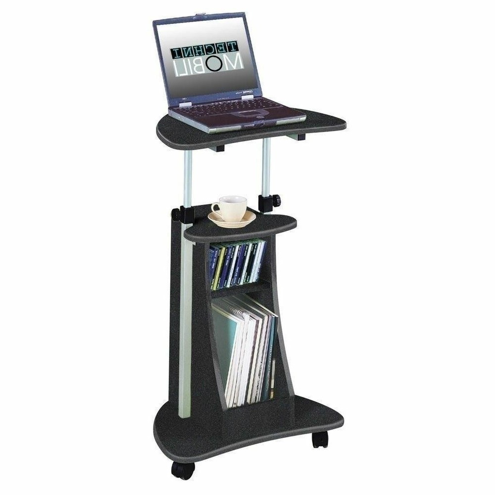 Graphite Gray Laptop Desk Portable Cart Table Stand Mobile Notebook Computer