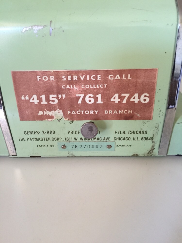 PAYMASTER MODEL X-900 CHECK WRITER AS-IS