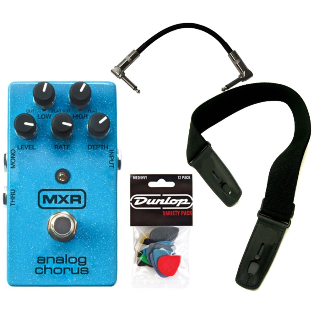 MXR M234 Analog Chorus Pedal w/ Patch Cable, Strap, and Pick Pack