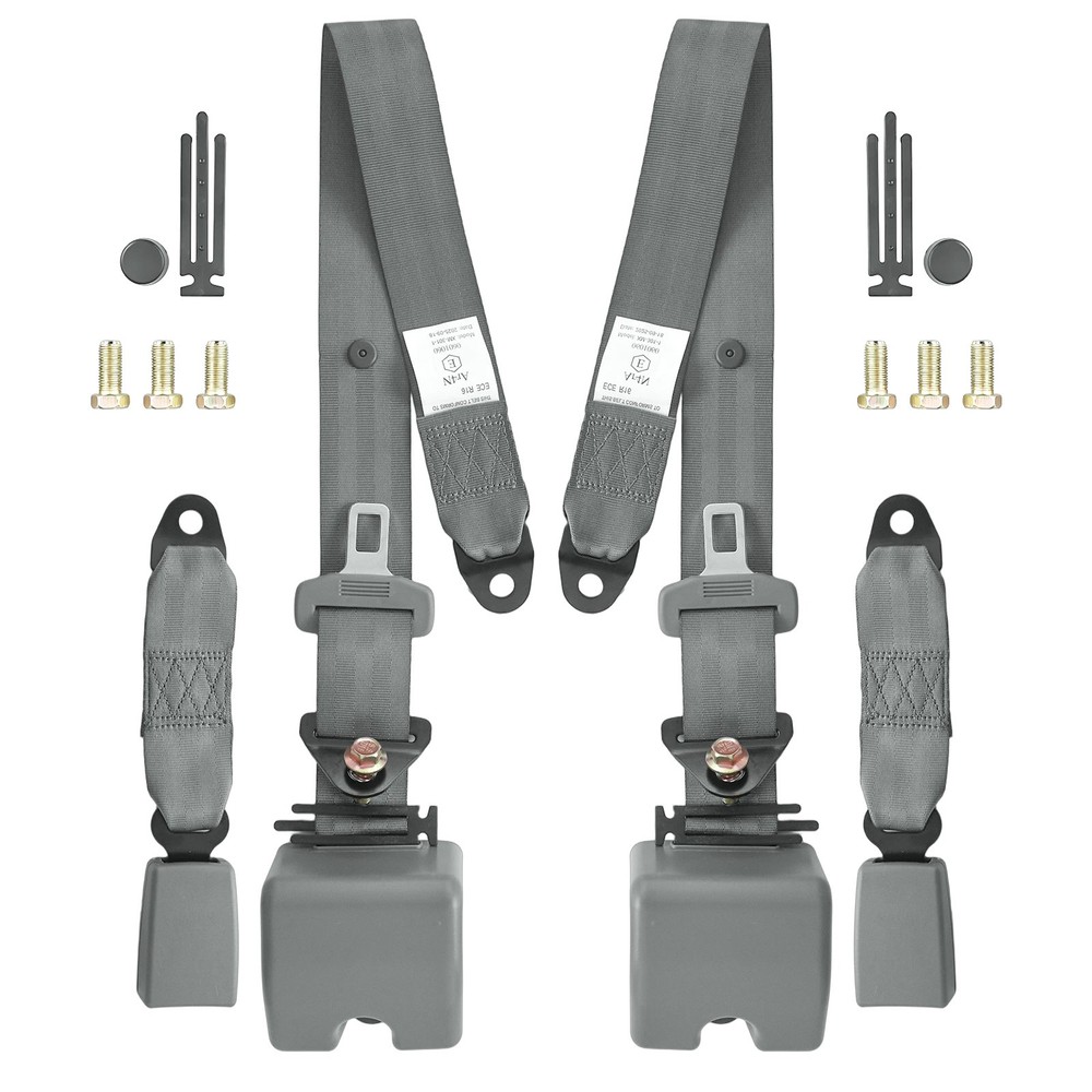 2X 3 Point Safety Adjustable Seat Belt Grey Vehicle For GMC Yukon US