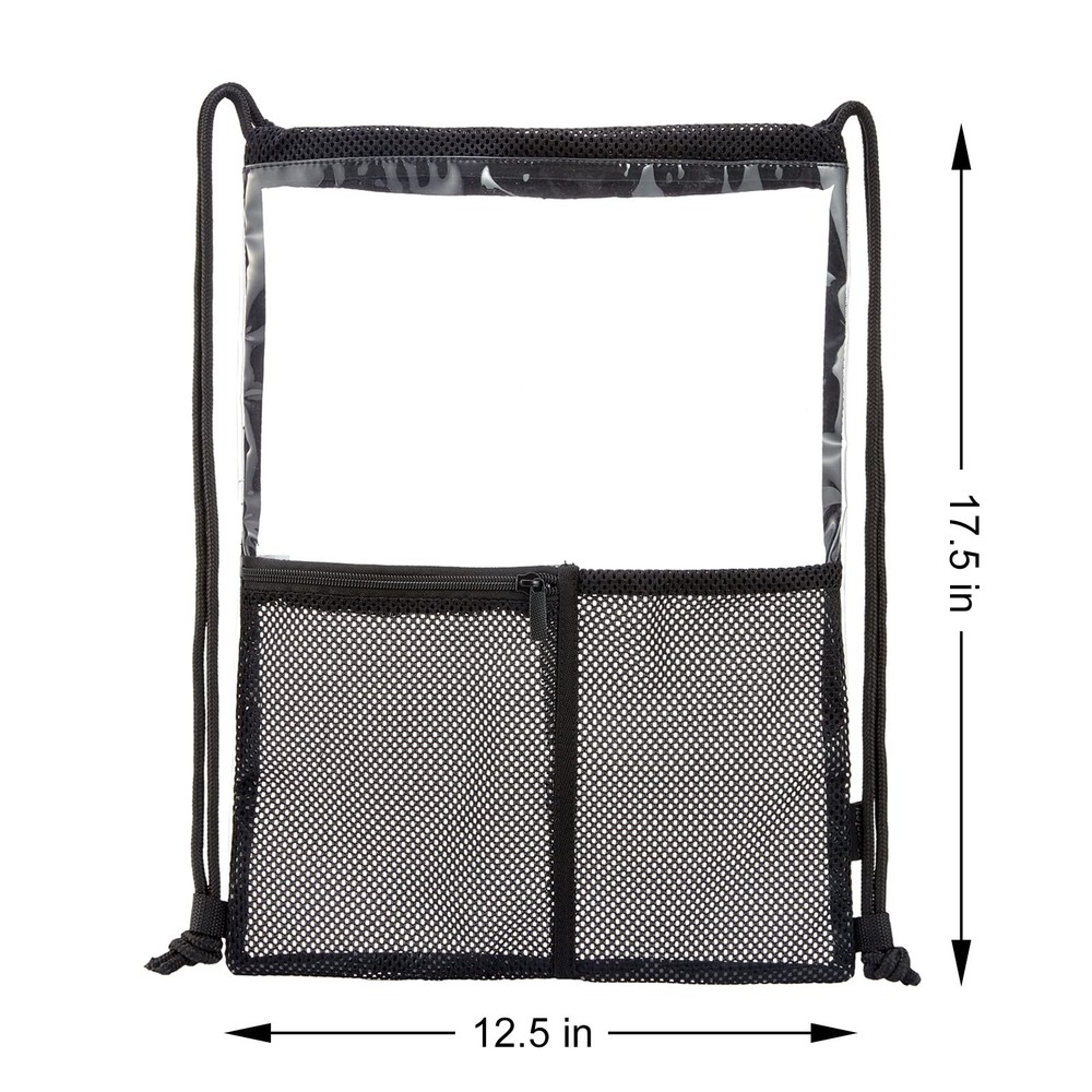 BORMELUN Clear Drawstring Backpack - 10pack String Cinch Bag Small, Black