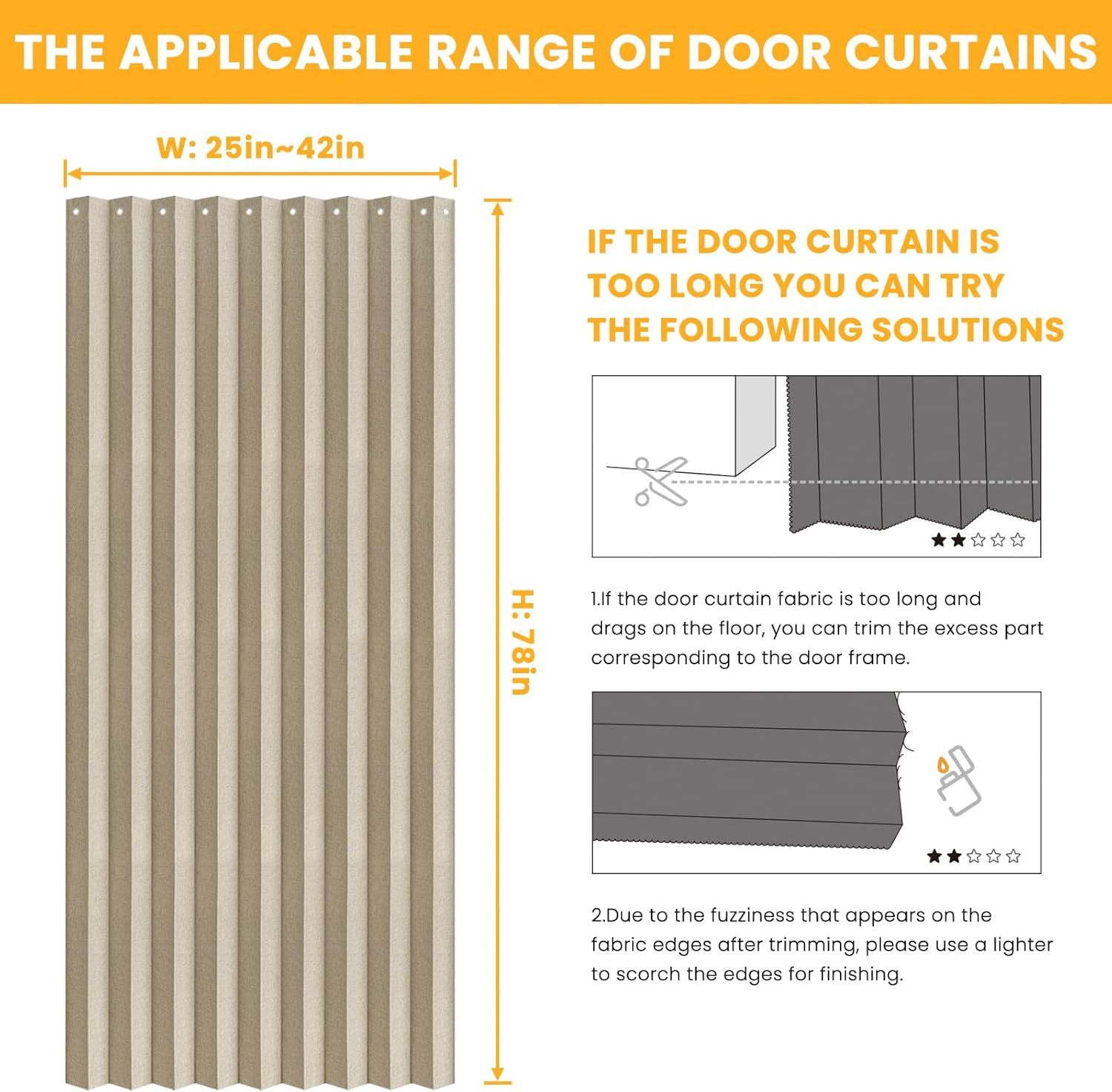 100% Blackout Magnetic Door Curtain Accordion Doors Interior Folding Closet Door