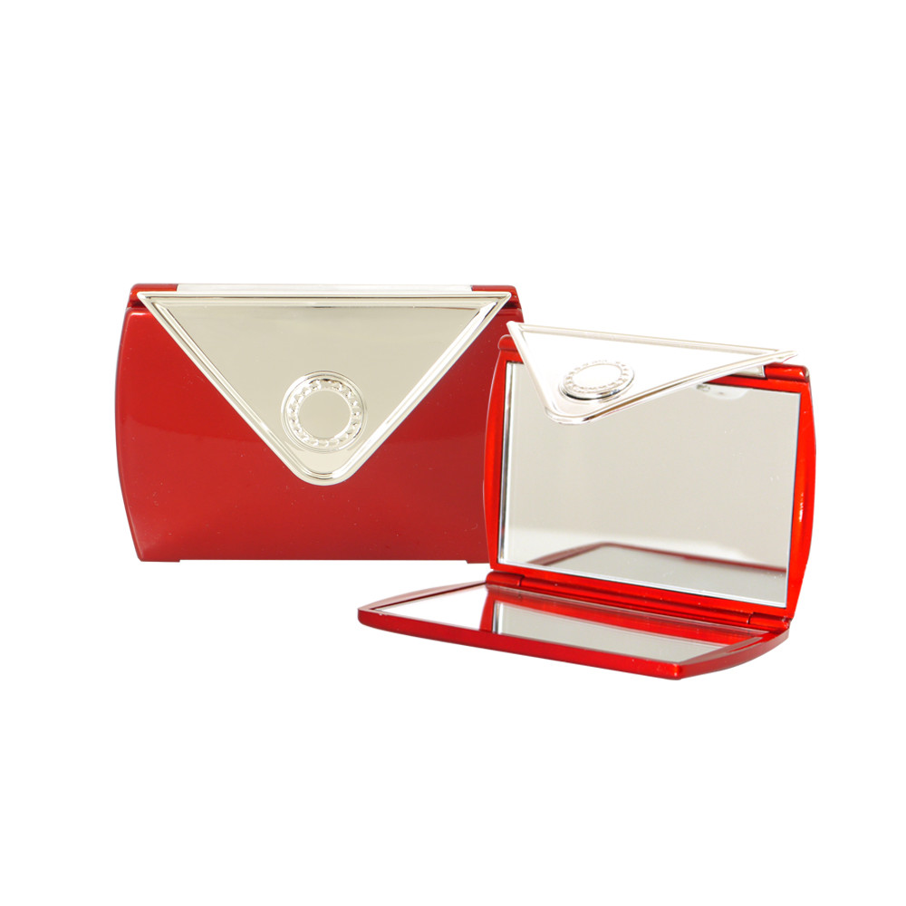 Envelope Shaped Mirror Compact (Red)