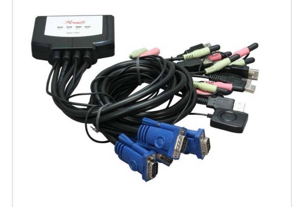 Rosewill 4 Port USB Cable KVM Switch RKV-4UC