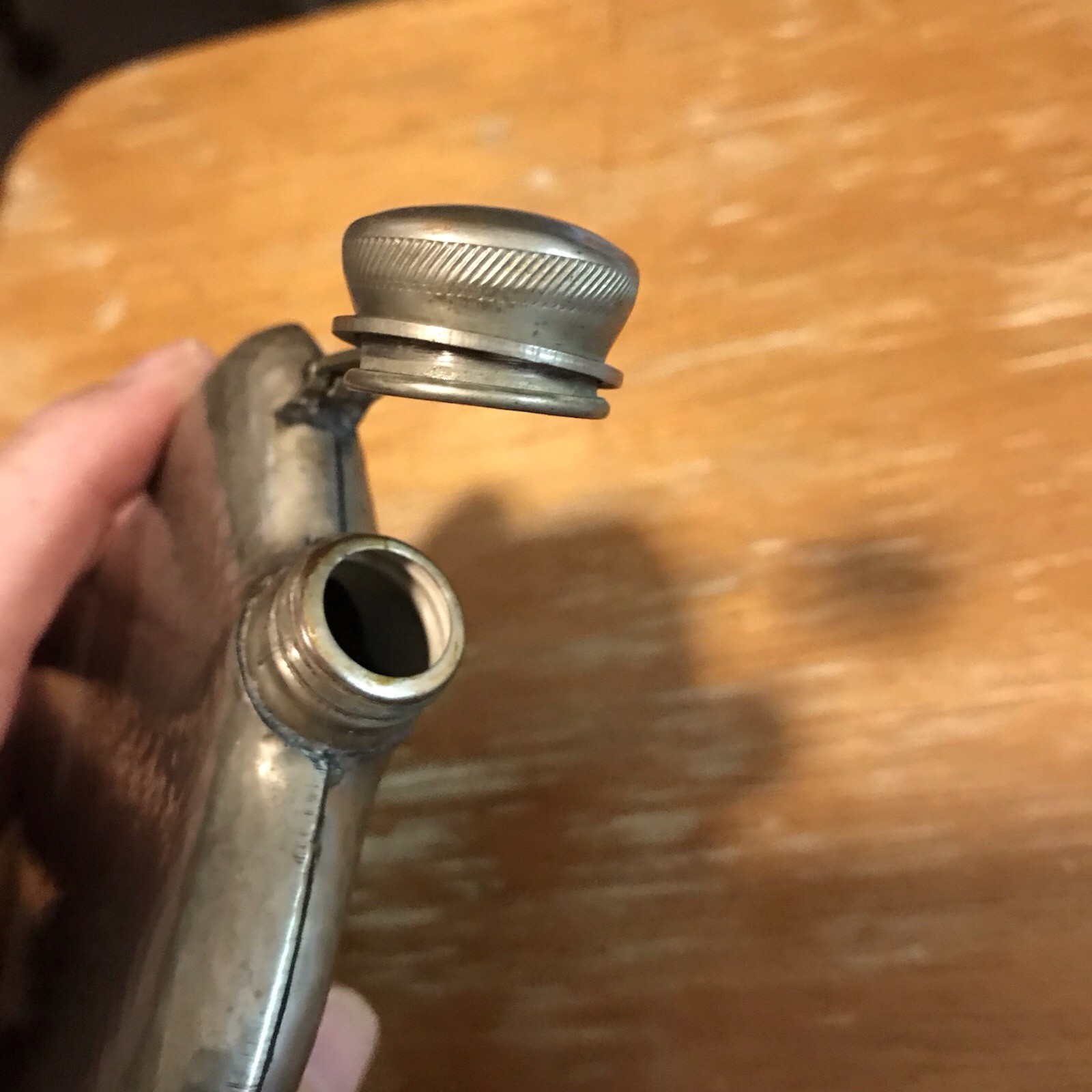 ANTIQUE SIGNED P.C.C.C. 1800’s HAMMERED🔨SILVER PLATE OVER COPPER FLASK L@@K 👀