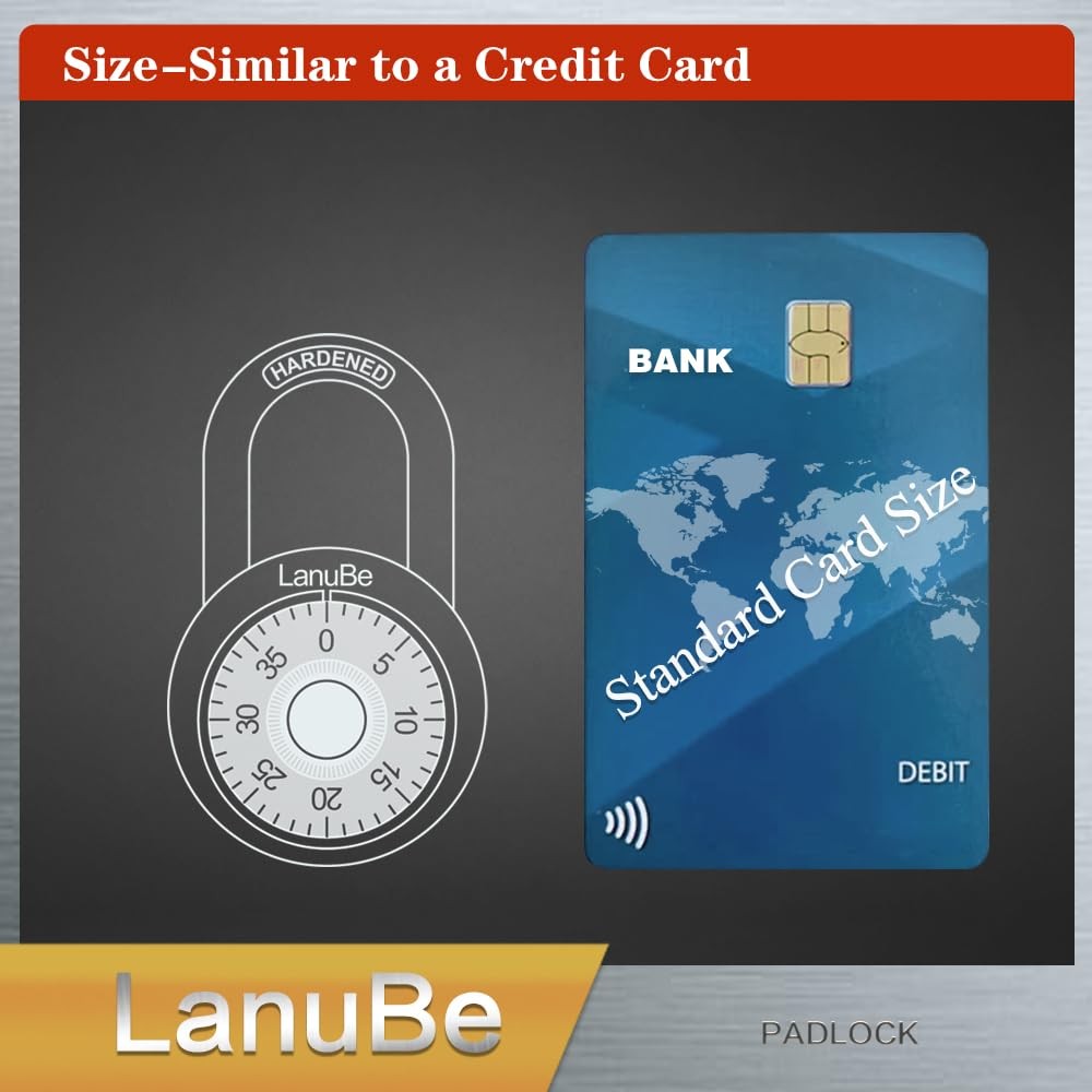 Lock Standard Dial Combination Lock 2 in. Wide with Different Combinations Bl...