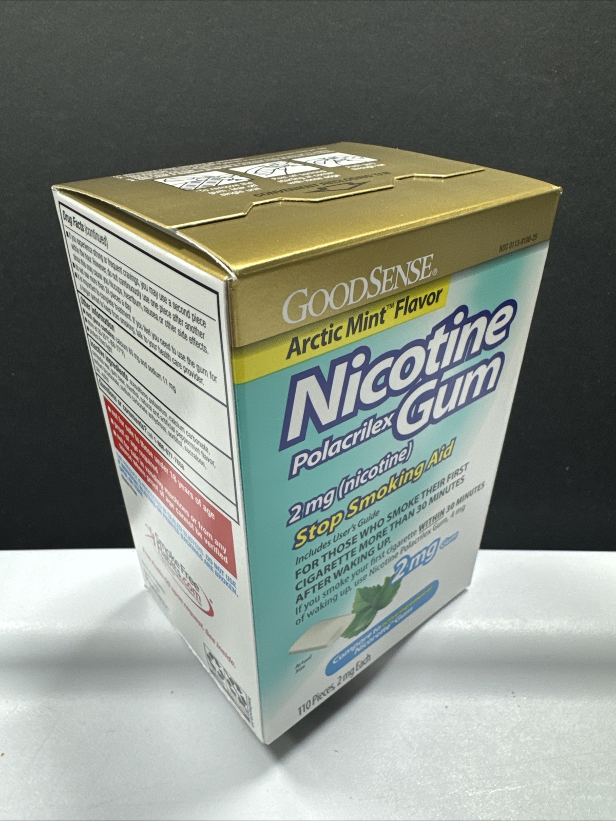 12x GoodSense Nicotine Gum•2mg•Arctic Mint (110ct x 12 = 1320 Total) • Exp.03/25