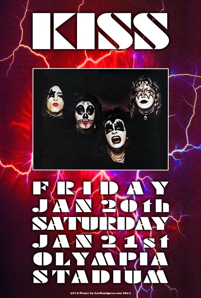 KISS Concert Poster by Grande Ballroom Rock Artist Carl Lundgren Detroit 1972