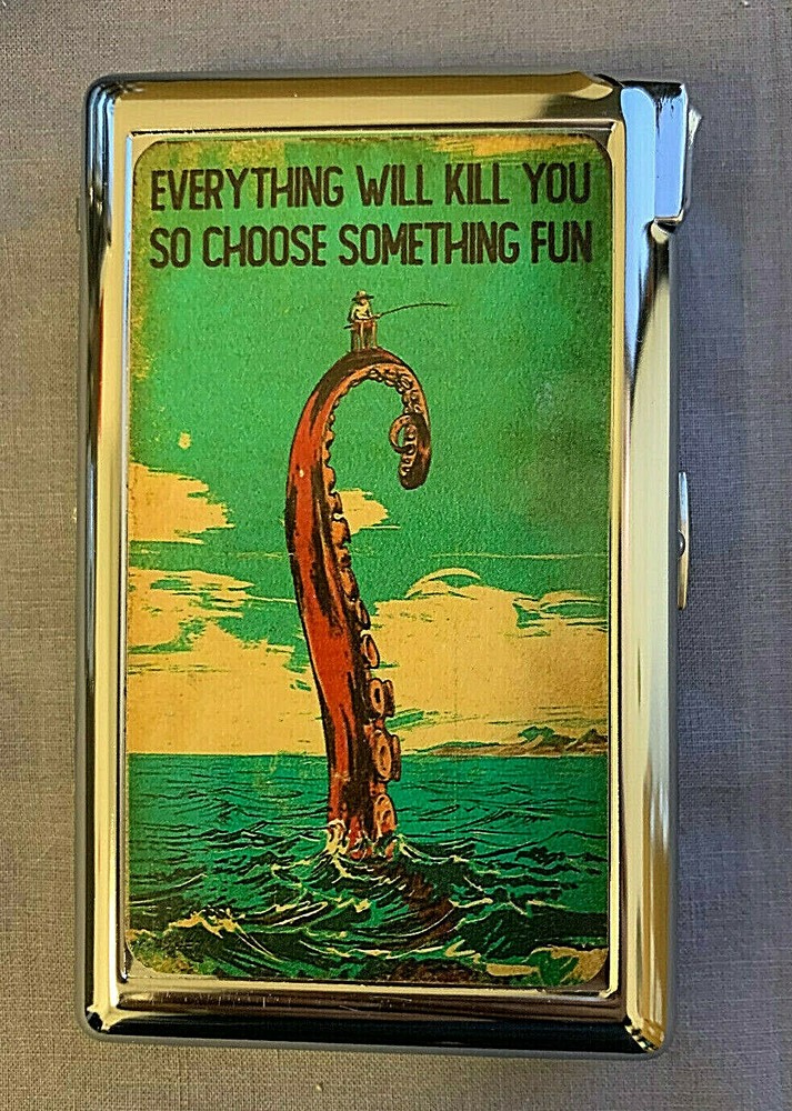 Choose Something Fun Cigarette Case with lighter ID Holder Wallet