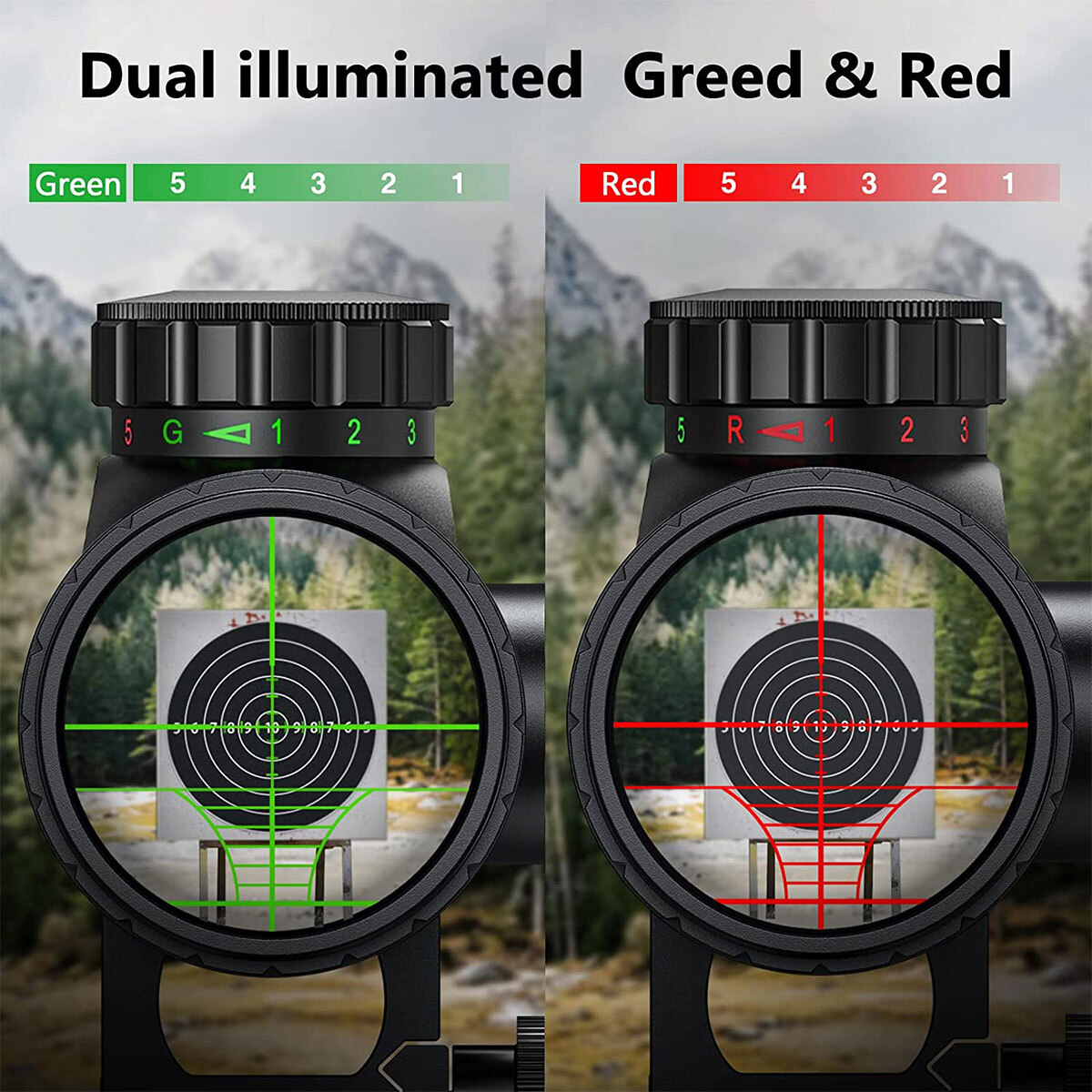 6-24x50 Hunting Rifle Scope Rangefinder Iilluminated Reticle Optics AirGun Scope