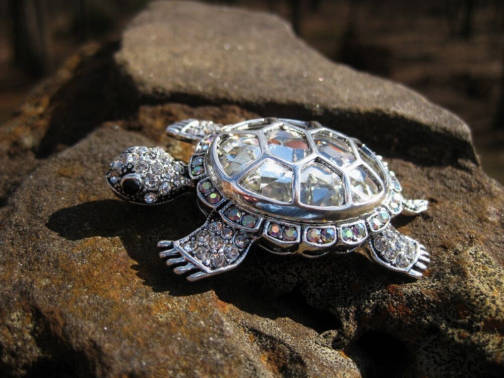 METAPHYSICAL GOOD LUCK TURTLE AMULET BROOCH