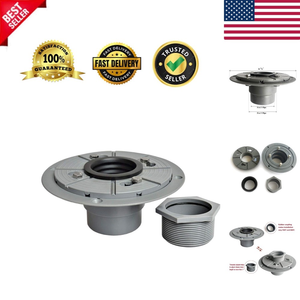 Versatile 2" PVC Drain Base Kit - Ideal for Square & Linear Shower Installations