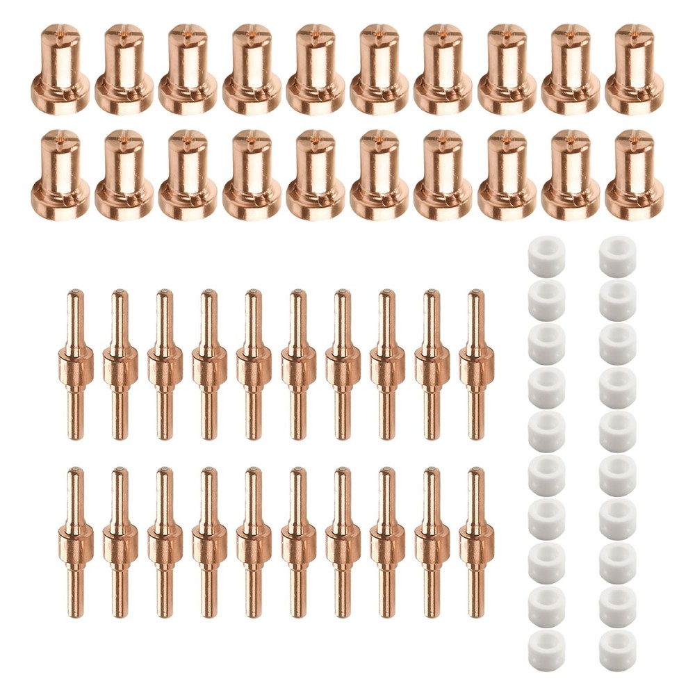 Copper Tips and Electrodes 60 Pcs Plasma Cutter Nozzle Tips for CUT40
