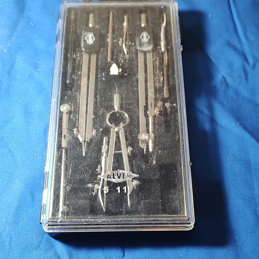 Vintage ALVIN Drafting Compass Set No. 511 w/ Case Complete