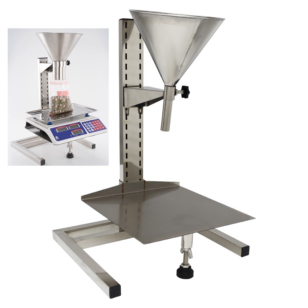Stainless Steel Feeding Hopper with Support Stand Platform Height Adjustable