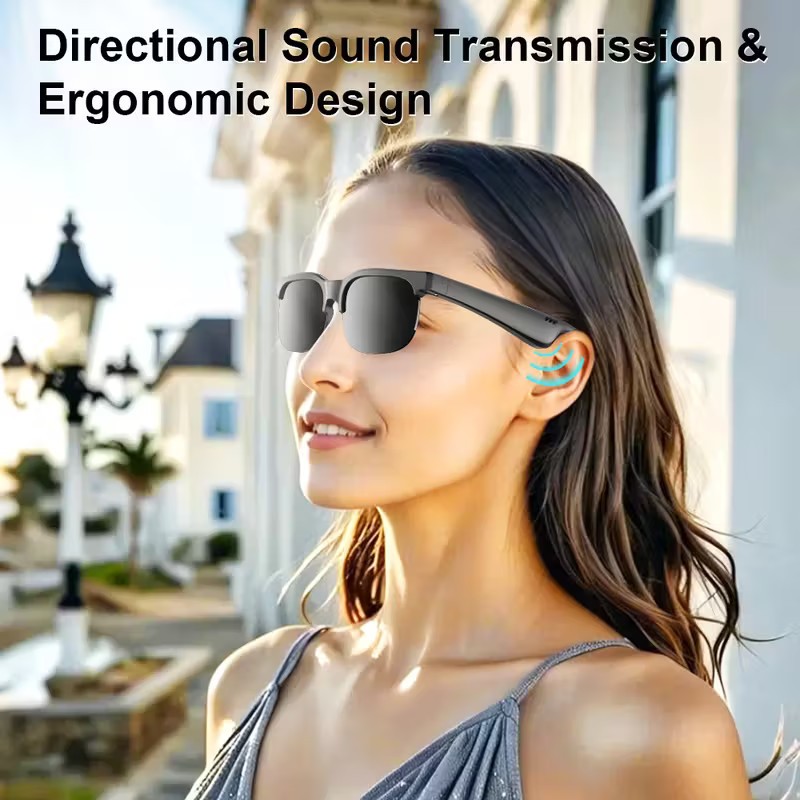 2 in 1 Bluetooth Audio Smart Glasses Wireless Headset USB-C Rechargeable