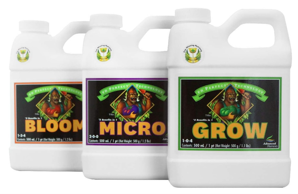 Advanced Nutrients ANBGMBD500 Bloom, Micro, Grow Fertilizer Bundle, 500ml Eac...