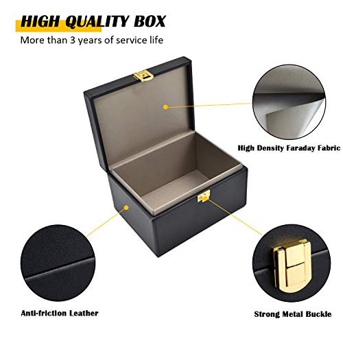 Faraday Box Key Fob Protector, RFID Signal Blocking Box, Capacity(5-8Keys)