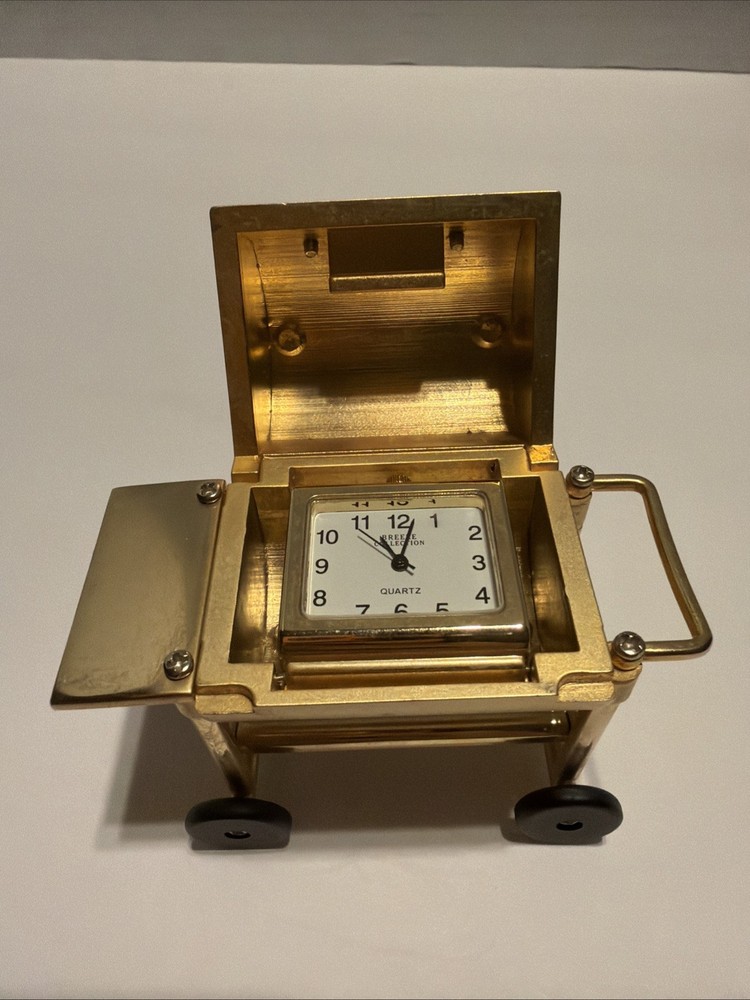 Breeze Collection Mini Gold BBQ Clock Quartz Untested *Nice*