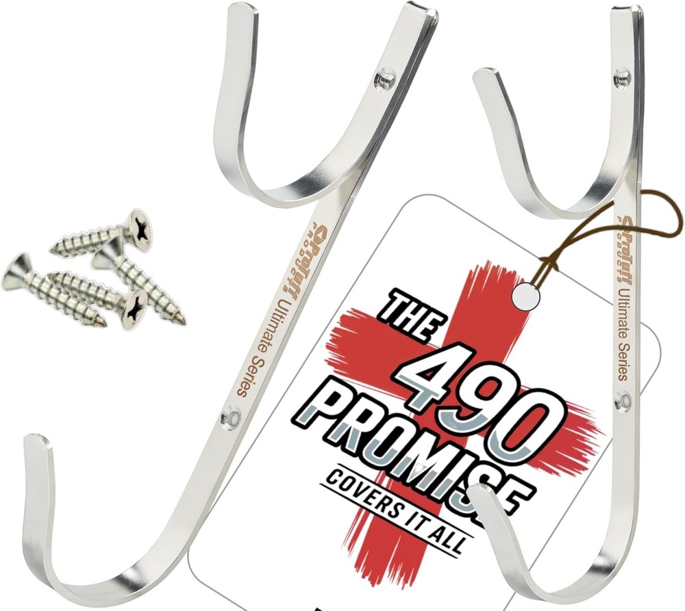 Versatile Pool Pole Hangers - Lifetime , Easy Install - Silver Finish