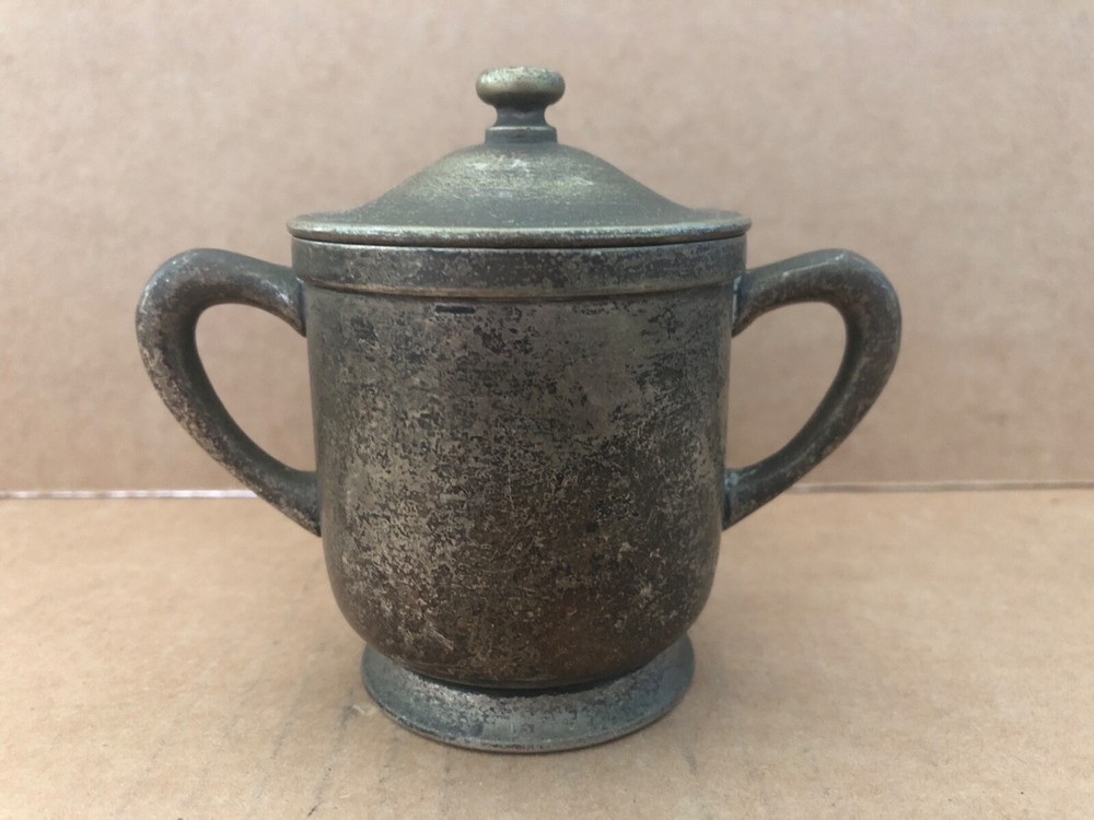 Vintage THORNER BROS 18% Nickel Silver Handled Sugar Bowl w/ Lid