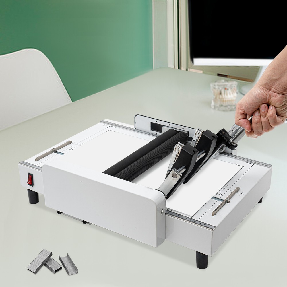 A3 Paper Bookbinding Folding Booklet Binding Stapler Cardboard Stapling Machine