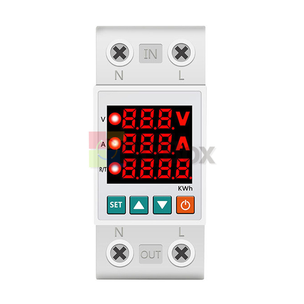 63A Digital Display Adjustable Over Under Current Voltage Protector Relay Meter