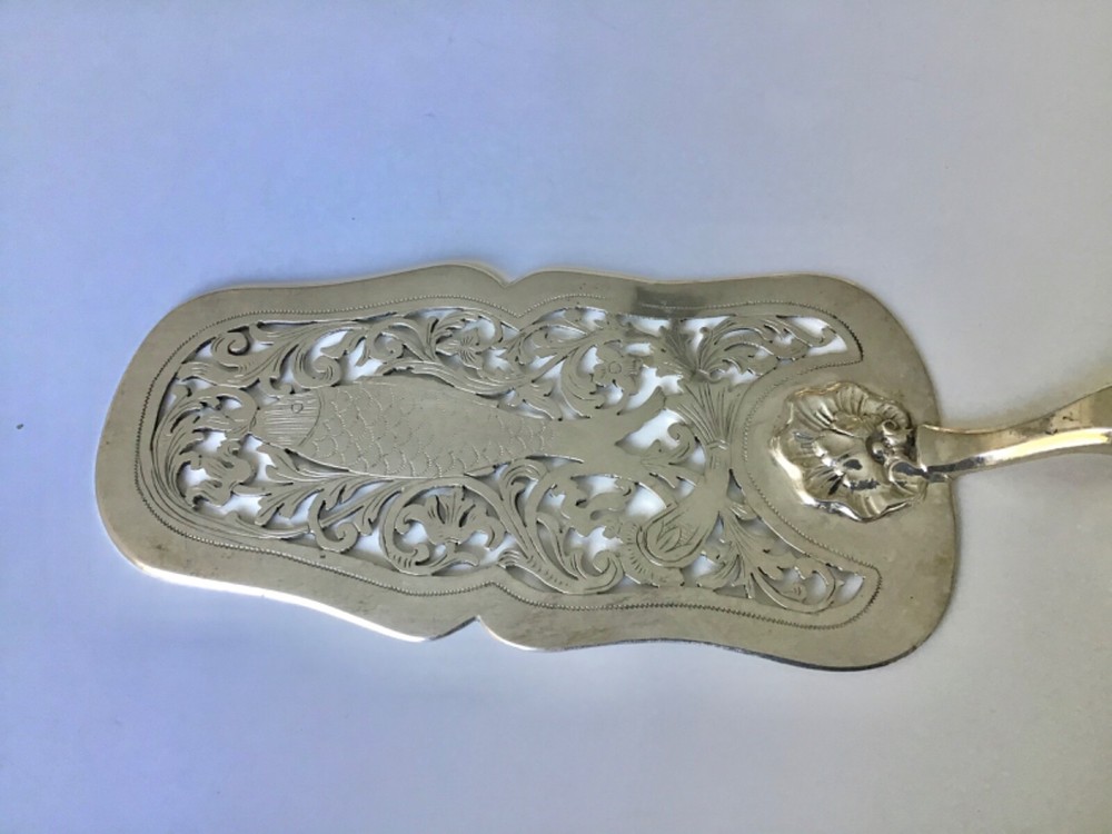 Austro Hungarian 1857 Solid 12 silver fish 🐟 Serving Piece