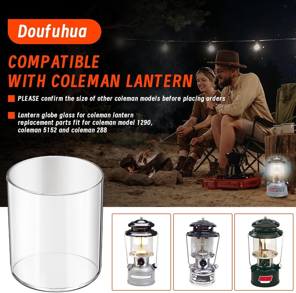 Glass Globe for Fueled Lanterns Replacement Coleman Lantern Large, clear