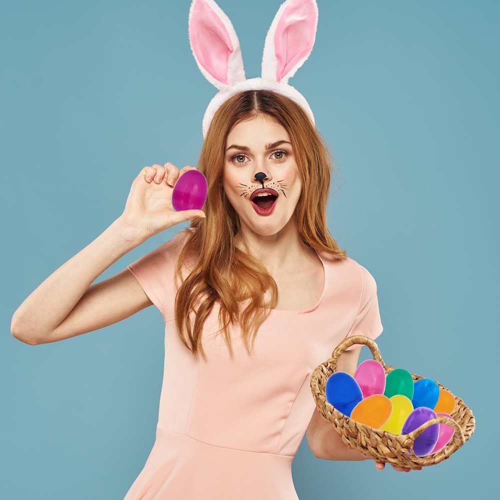 12-Pack Colorful Fillable Easter Eggs - Hinge Design for Creative Surprises