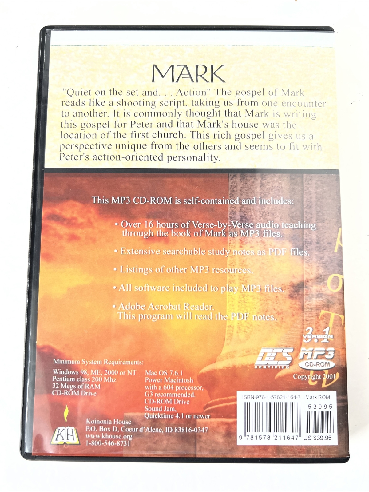 Book of Mark A Commentary By Chuck Missler 2.5 MP3 CD-ROM Bible PDF Notes MINT