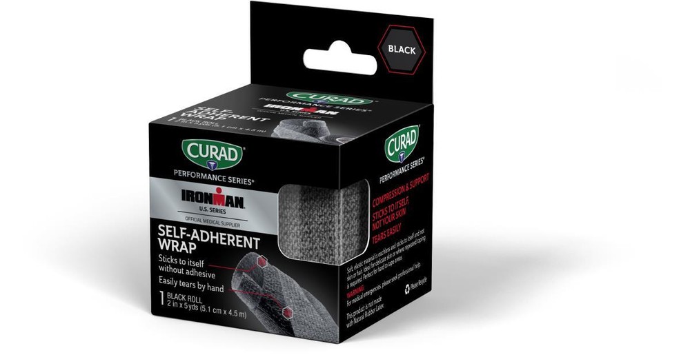 Curad Performance Series Ironman Self-Adherent Wrap, Black, 2", Each