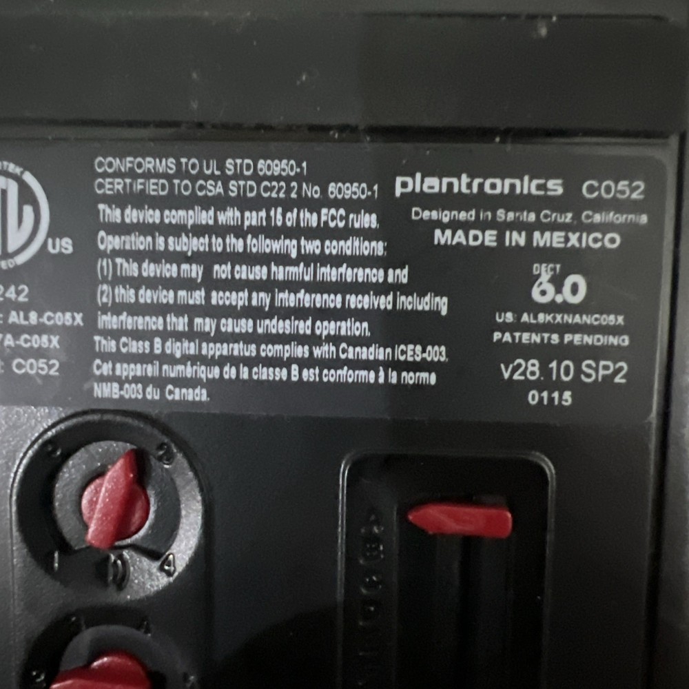 Used Plantronics Wireless Headset Base C052 (Base Only)