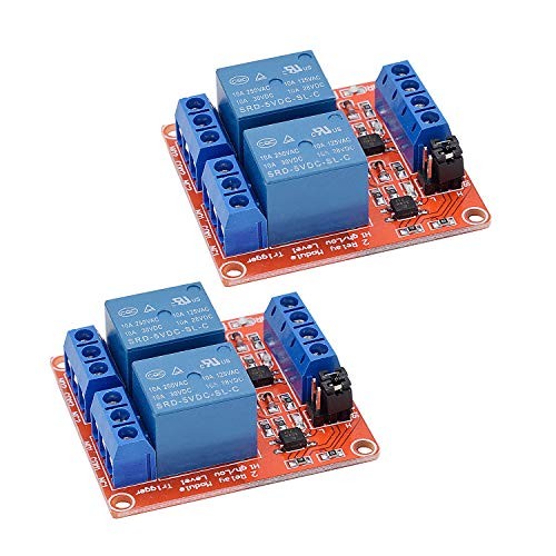 [2-Pack] DC 5V Relay Module 2-Channel Relay Switch with Optocoupler 2CH-5V-2