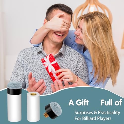 12 Sets Billiard Cues Tips Replacement with White Pool Cue Stick Ferrules,