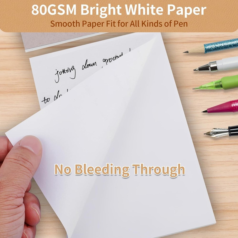 Note Pads 3x5 In, 10 Pack Blank Server Notepad, 50 Sheets inches, White