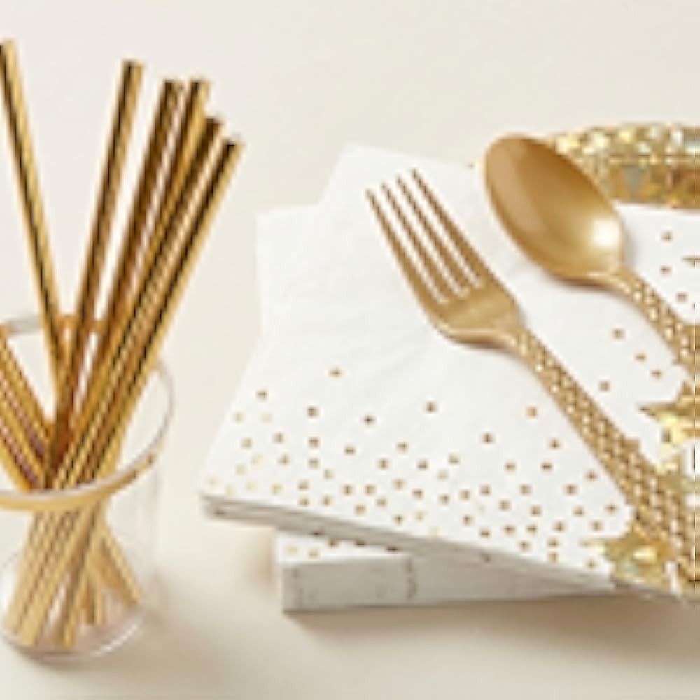 ling Star Patterned Disposable Tableware Set, 201 Pieces, Tablecloths