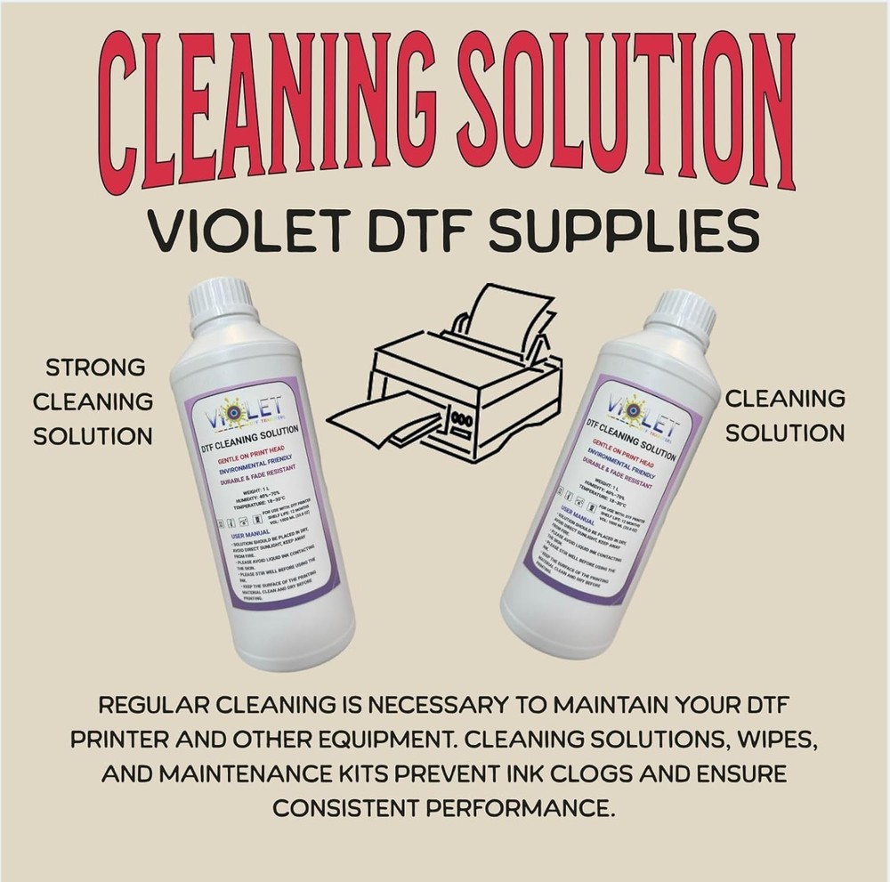 Improved DTF Cleaning Solution 1000ML - Restore Print Performance Effortlessly