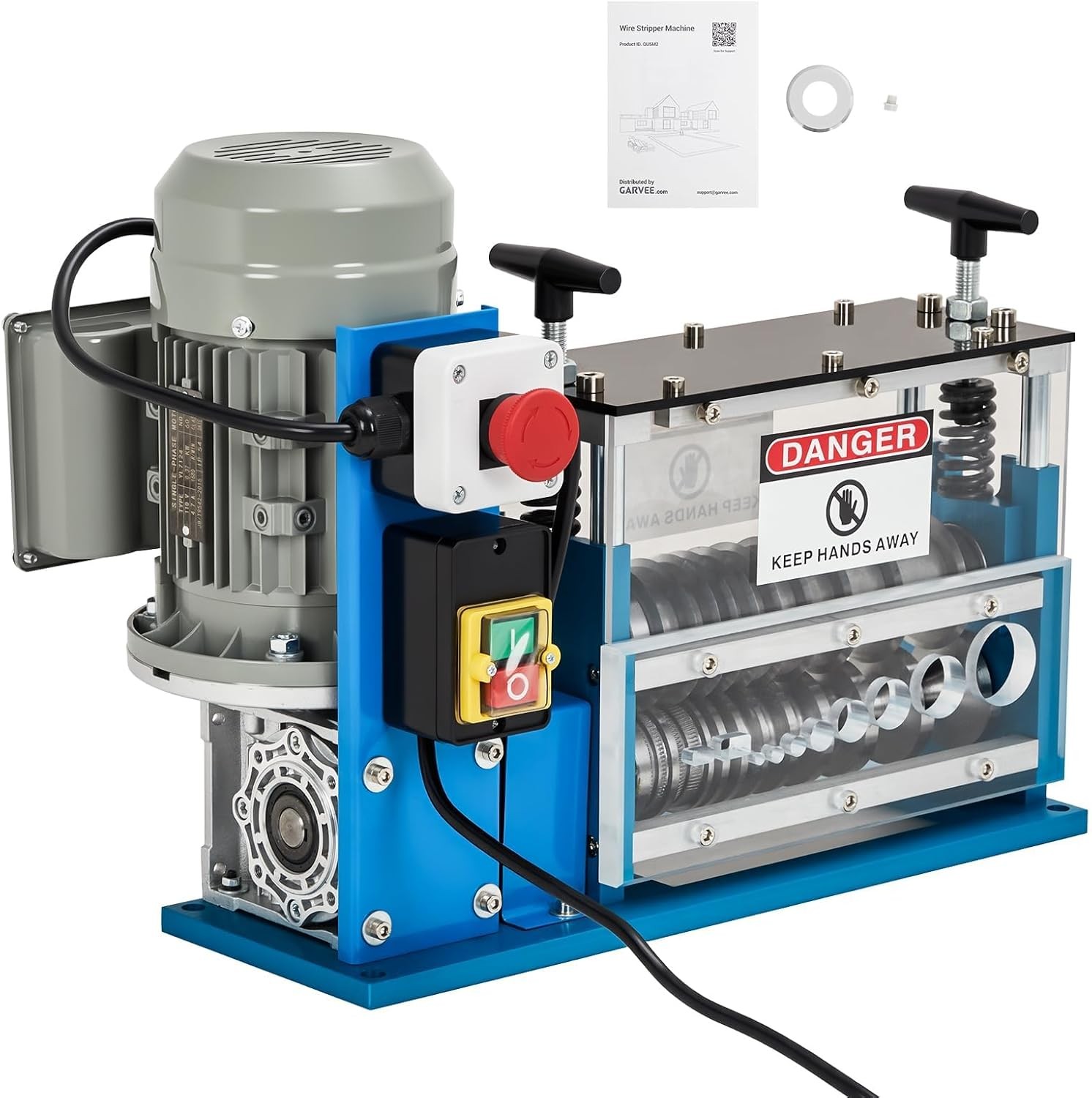 370W Electric Wire Stripping Machine Portable 0.06"-1.5" Scrap Cable Stripper