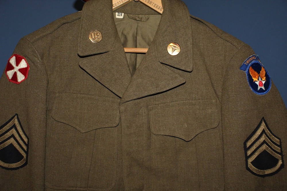 Original Early Post WW2 U.S. AAF Training Cmd. & 8th Army Patched Medic's Jacket