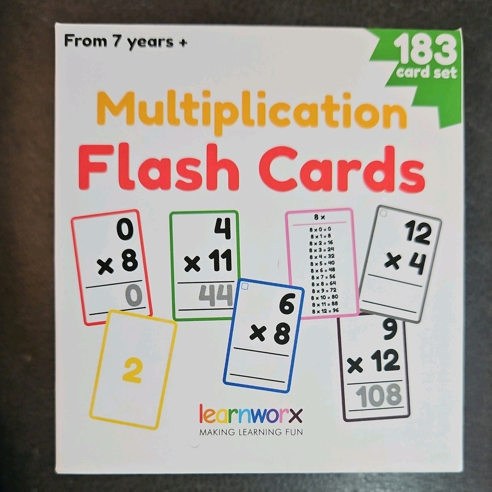 Multiplication Flash Cards 3Rd Grade | 183 Math Flash Cards & Times Table Chart,