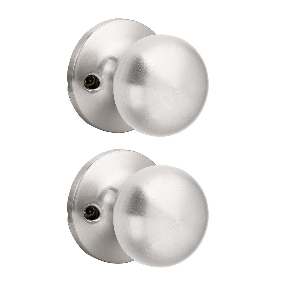 GOBEKOR 2 Pack Single Dummy Door Knobs Brushed Nickel Interior Dummy Knobs fo...