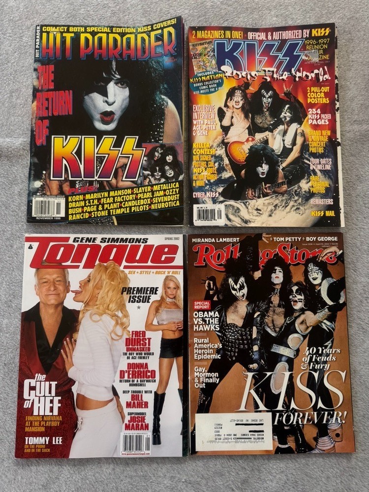 KISS Magazines-Hit Parade 11-98 Rock The World96 97 Tongue 3-02 RollingStone2014
